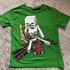 🧡3/15 Minecraft Green Cotton T-Shirt Size 5